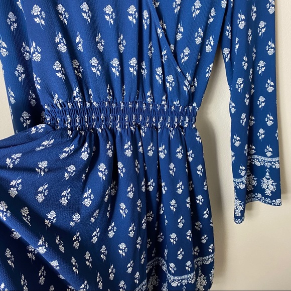 Y2K Romper Womens XS Flowy Floral Long Sleeve Bell Drapey Indie Flowey‎ Milky - Picture 10 of 10